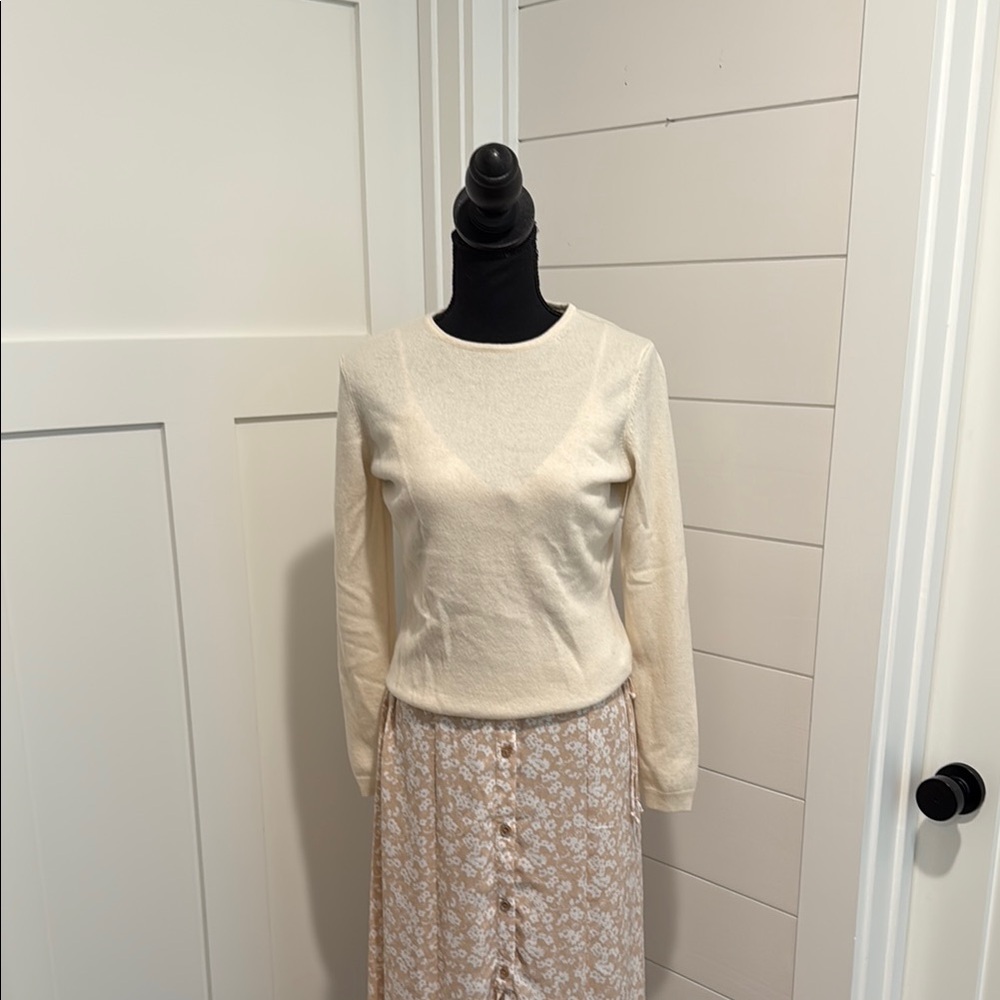 Pure Cream Cashmere Sweater (dress not included)